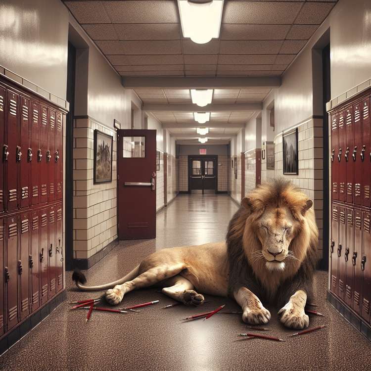 Symbolic Dream: Lion at School