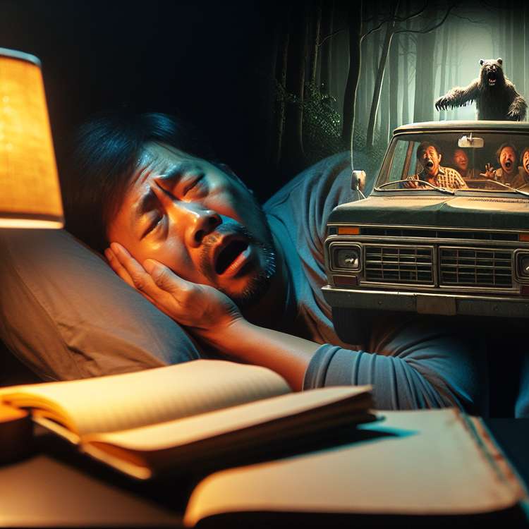 Nightmare: Driving Through a Dark Forest with a Bear